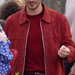 Marcello Emily In Paris S04 Red Suede Leather Jacket Marcello Emily In Paris S04 Red Suede Leather Jacket