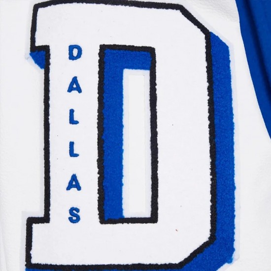 Mashup Dallas Mavericks Blue and White Varsity Jacket