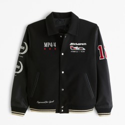 McLaren Varsity Bomber Black Jacket McLaren Varsity Bomber Black Jacket