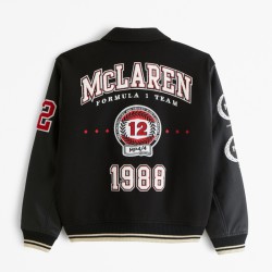 McLaren Varsity Bomber Black Jacket McLaren Varsity Bomber Black Jacket
