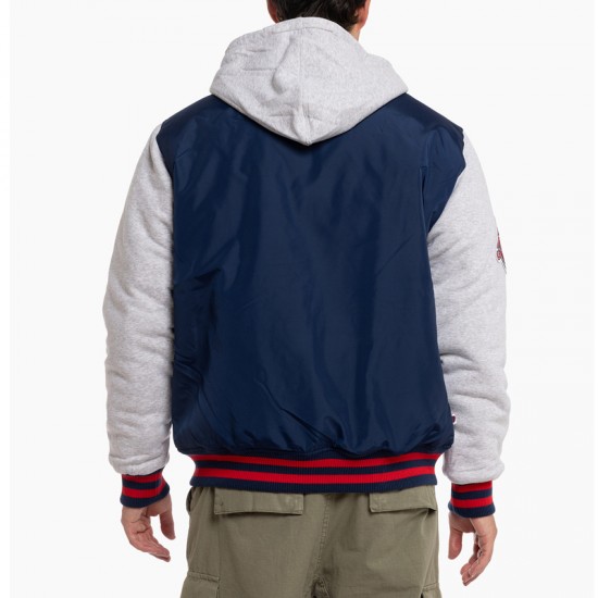 Melbourne Demons Hooded Patchwork Jacket – Streetwear Varsity Melbourne Demons Hooded Patchwork Jacket – Streetwear Varsity