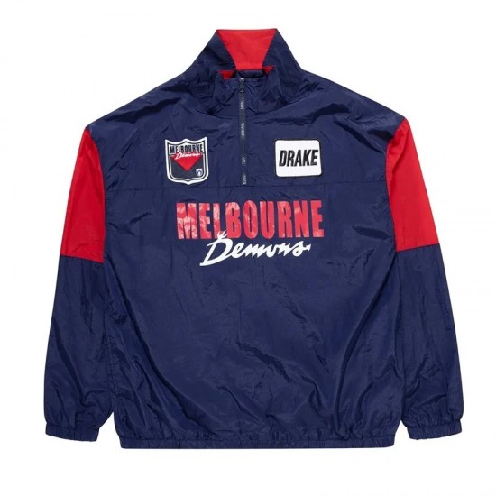 Melbourne Demons Navy Throwback Windbreaker Jacket Melbourne Demons Navy Throwback Windbreaker Jacket