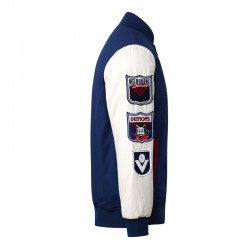 Melbourne Demons Navy White Varsity Jacket – Collegiate Baseball Letterman Style