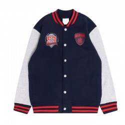 Melbourne Demons Varsity Fleece Jacket – Navy Gray Contrast