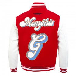 Memphis Grizzlies 2024/25 City Edition Chenille Red Varsity Jacket Memphis Grizzlies 2024/25 City Edition Chenille Red Varsity Jacket