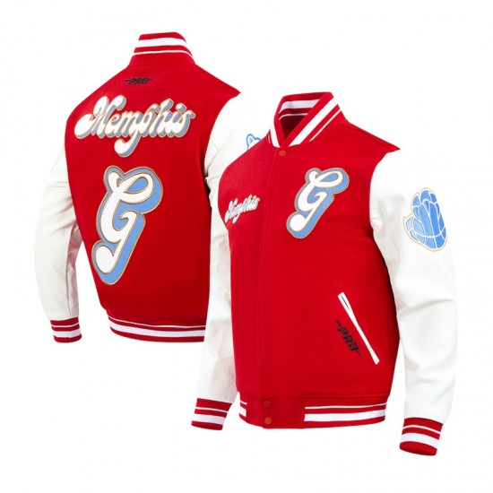 Memphis Grizzlies 2024/25 City Edition Chenille Red Varsity Jacket