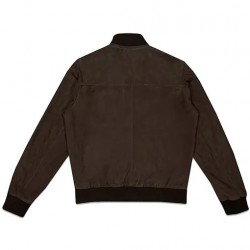 Men Brown Suede Leather Jacket