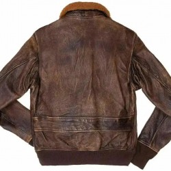 Men Distressed Flight Bomber Jacket