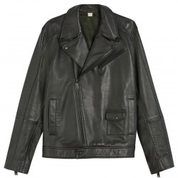 Men’s Black Classic Carve Motorcycle Leather Jacket