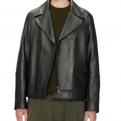 Men’s Black Classic Carve Motorcycle Leather Jacket