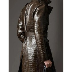 Men’s Double Breasted Alligator Brown Coat Men’s Double Breasted Alligator Brown Coat