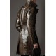 Men’s Double Breasted Alligator Brown Coat