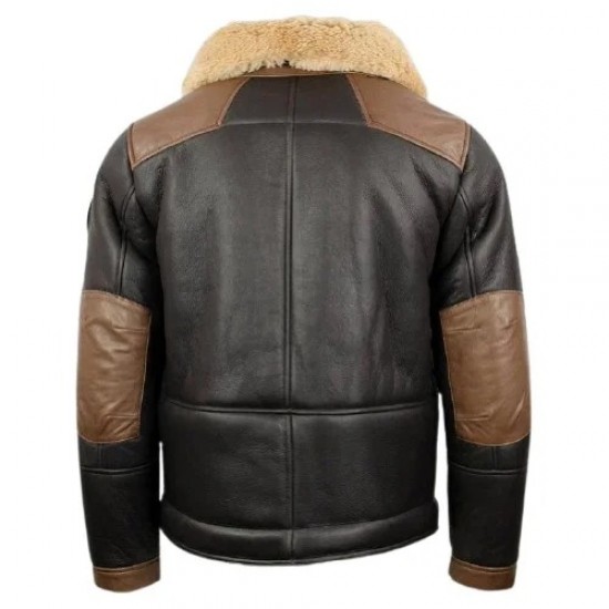 Men’s F-35 Aviator Chocolate Sheepskin Jacket