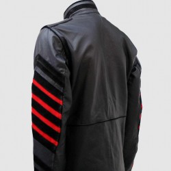 Men’s Fitted Black Military Leather Jacket Men’s Fitted Black Military Leather Jacket