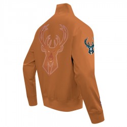 Men's Milwaukee Bucks Brown Paint The City Full-Zip Jacket Men's Milwaukee Bucks Brown Paint The City Full-Zip Jacket