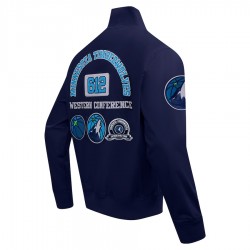 Men's Minnesota Timberwolves Navy Area Code Twill Full-Zip Jacket Men's Minnesota Timberwolves Navy Area Code Twill Full-Zip Jacket