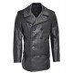 Men’s Naval Black Leather Peacoat Men’s Naval Black Leather Peacoat