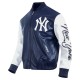 Men's New York Yankees City Signature Midnight Navy Leather Varsity Jacket Men's New York Yankees City Signature Midnight Navy Leather Varsity Jacket