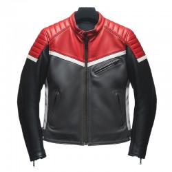 Men’s Red & Black Racing Motorcycle Leather Jacket