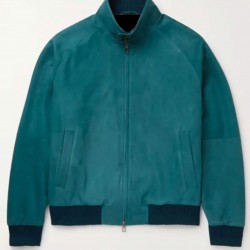 Men’s Suede Leather Bomber Jacket with Rain System Piana