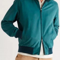 Men’s Suede Leather Bomber Jacket with Rain System Piana