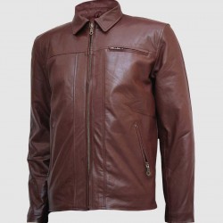 Men’s Super Unique Brown Leather Jacket