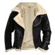 Men’s Black RAF Aviator Vintage B3 Hooded Sheepskin Bomber Jacket