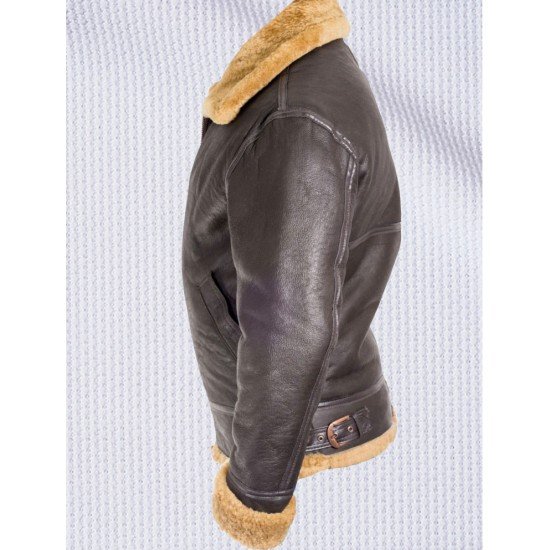 Shoulder Curve Men Lambskin Brown Genuine Leather Jacket 