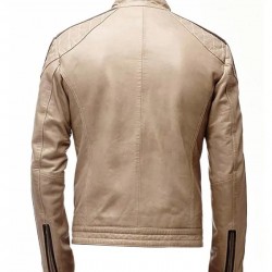 Mens Brown Stripped Beige Jacket