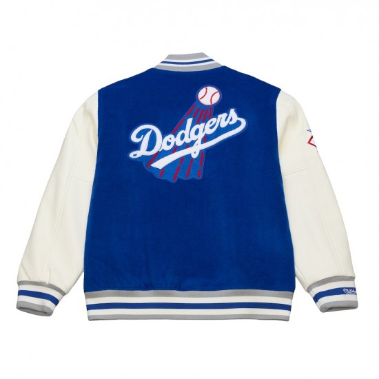 Men's LA Dodgers M&N Royal Off Day Cooperstown-style Varsity Jacket Men's LA Dodgers M&N Royal Off Day Cooperstown-style Varsity Jacket