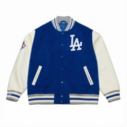 Men's LA Dodgers M&N Royal Off Day Cooperstown-style Varsity Jacket 
