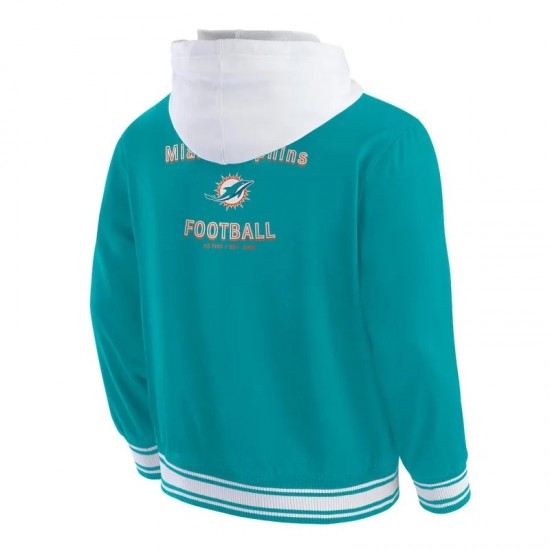 Miami Dolphins Aqua Cotton Hooded Jacket