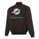 Miami Dolphins Black/Gray Full-Zip Reversible Flight Jacket