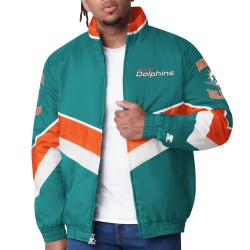 Miami Dolphins Captain Aqua Varsity Satin Jacket
