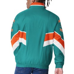 Miami Dolphins Captain Aqua Varsity Satin Jacket