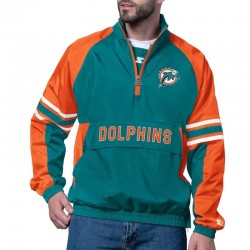 Miami Dolphins Prospect Aqua Jacket - Half-Zip Pullover