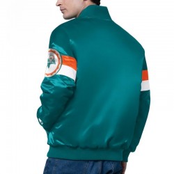 Miami Dolphins Triple Option Varsity Satin Jacket Miami Dolphins Triple Option Varsity Satin Jacket