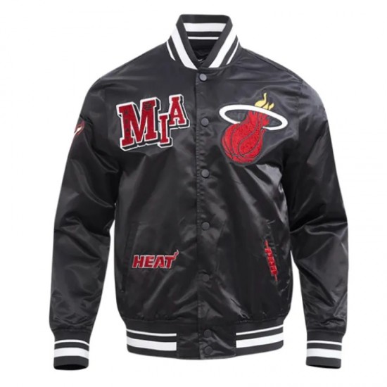 Miami Heat Best of Classic Rib Satin Jacket Miami Heat Best of Classic Rib Satin Jacket