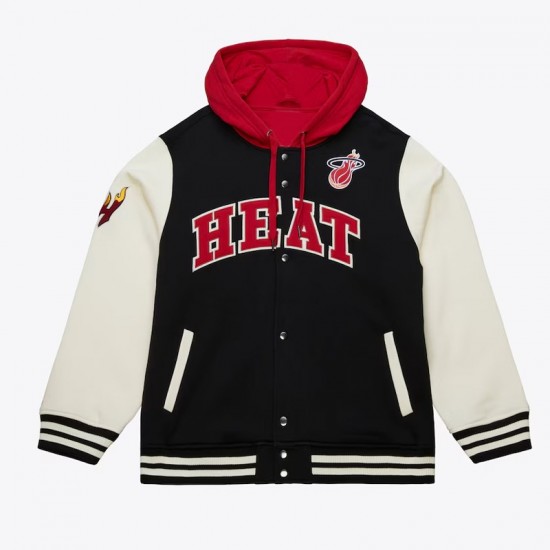 Miami Heat Courtside Varsity Fleece Jacket Miami Heat Courtside Varsity Fleece Jacket