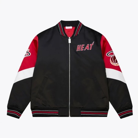 Miami Heat Throw It Back Heavyweight Satin Jacket Miami Heat Throw It Back Heavyweight Satin Jacket