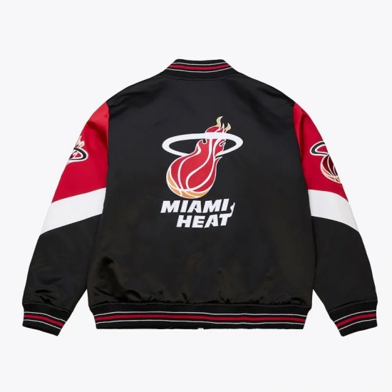 Miami Heat Throw It Back Heavyweight Satin Jacket Miami Heat Throw It Back Heavyweight Satin Jacket
