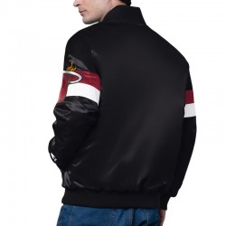 Miami Heat Triple Option Varsity Satin Jacket Miami Heat Triple Option Varsity Satin Jacket