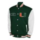 Miami Hurricanes Fleece Green and White Varsity Jacket Miami Hurricanes Fleece Green and White Varsity Jacket