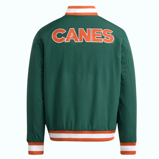Miami Hurricanes Green Coaches Dugout Jacket Miami Hurricanes Green Coaches Dugout Jacket