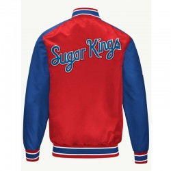 Miami Marlins Red and Blue Varsity Satin Jacket