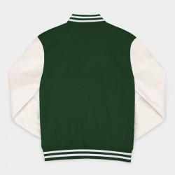 Michigan State Spartans Green and Off White Varsity Jacket