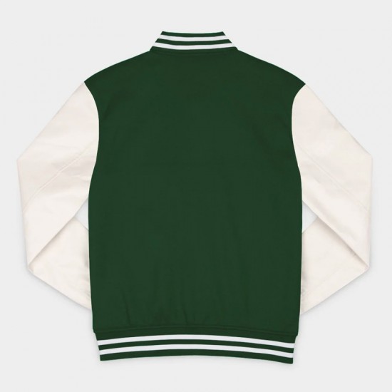 Michigan State Spartans Green and Off White Varsity Jacket
