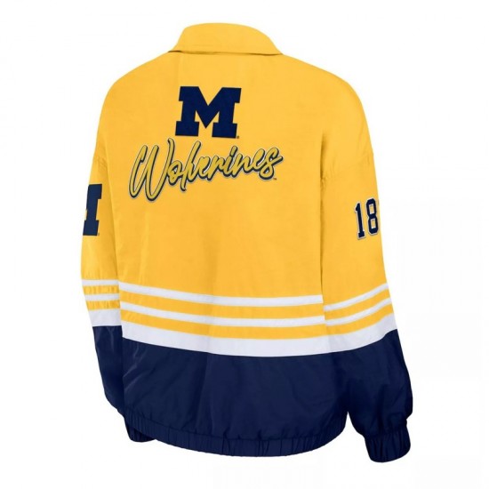 Michigan Wolverines Maize and Blue Throwback Windbreaker Jacket