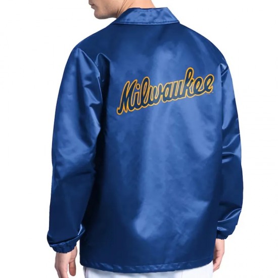 Milwaukee Brewers Point Man Coaches Royal Jacket Milwaukee Brewers Point Man Coaches Royal Jacket
