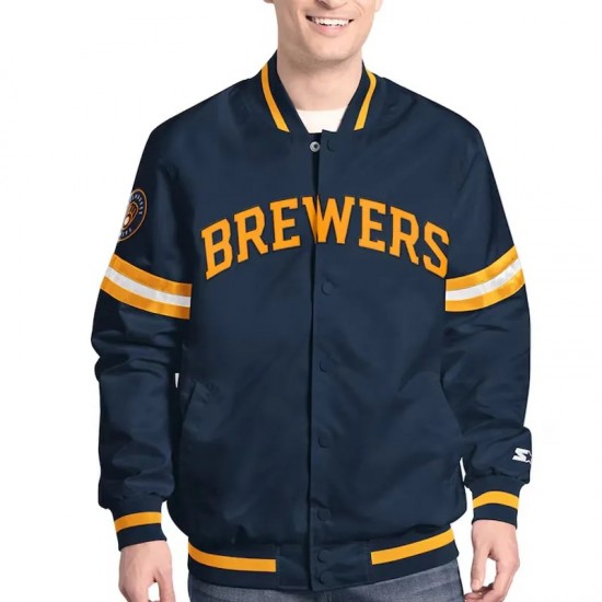 Milwaukee Brewers Scout MLB Starter Full-Snap Jacket Milwaukee Brewers Scout MLB Starter Full-Snap Jacket